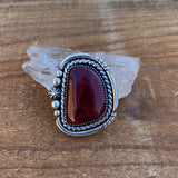 Red Alunite Celestial Ring- Sterling Silver and Red Alunite Finished to Size or as a Pendant