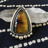 Large Amber Ring- Sterling Silver and Mayan Amber- Finished to Size