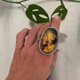 Huge Chunky Amber Ring or Pendant- Sterling Silver and Mayan Amber- Finished to Size