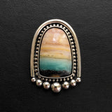 Blue Opal Petrified Wood Ring or Pendant- Sterling Silver and Indonesian Opalized Wood- Finished to Size