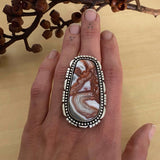 Huge Laguna Lace Agate Statement Ring or Pendant- Sterling Silver- Finished to Size