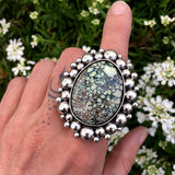 Huge Variscite Super Bubble Ring or Pendant- Sterling Silver and Posiedon Variscite- Finished to Size