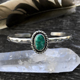 Stamped Turquoise Stacker Cuff- Royston Turquoise and Sterling Silver Bracelet- Size L/XL