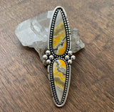 Huge Two-Stone Bumble Bee Jasper Ring- Sterling Silver and Bumblebee Jasper- Finished to Size