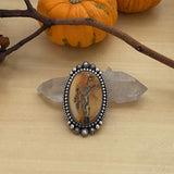 Large Maligano Jasper Celestial Ring or Pendant- Sterling Silver and Jasper- Finished to Size