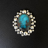 Large Bisbee Super Bubble Ring or Pendant- Sterling Silver and Bisbee Turquoise- Finished to Size