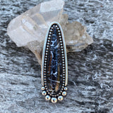 Large Petrified Palm Root Talon Ring or Pendant- Sterling Silver and Petrified Wood- Finished to Size