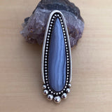 Huge Blue Lace Agate Talon Ring or Pendant- Sterling Silver and Agate- Finished to Size