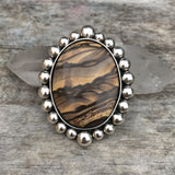 Huge Blue Biggs Bubble Ring or Pendant- Sterling Silver and Rare Blue Biggs Jasper- Finished to Size