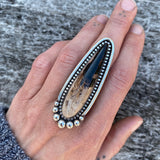 Large Petrified Palm Root Talon Ring or Pendant- Sterling Silver and Petrified Wood- Finished to Size