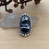 Large White Buffalo Statement Ring or Pendant- Sterling Silver- Finished to Size