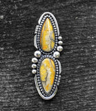 Huge Two-Stone Bumble Bee Jasper Ring- Sterling Silver and Bumblebee Jasper- Finished to Size