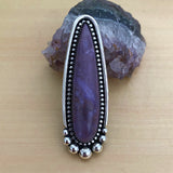 Huge Burro Creek Jasper Talon Ring or Pendant- Sterling Silver and Purple Jasper- Finished to Size