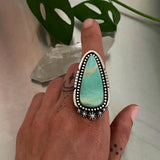 Large Celestial Endless Summer Ring or Pendant- Sterling Silver and Blue Opal Petrified Wood- Finished to Size