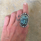 Large Webbed Variscite Celestial Ring or Pendant- Sterling Silver and Poseidon Variscite- Finished to Size