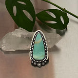 Large Celestial Endless Summer Ring or Pendant- Sterling Silver and Blue Opal Petrified Wood- Finished to Size