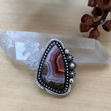 Large Agua Nueva Agate and Sterling Silver Celestial Ring or Pendant- Finished to Size