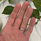 Celestial Turquoise Ring- Size 6- Hand Stamped Sterling Silver and Sierra Nevada Ribbon Turquoise