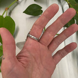 Celestial Turquoise Ring- Size 8- Hand Stamped Sterling Silver and Sierra Nevada Ribbon Turquoise