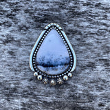 Huge Dendritic Opal Celestial Ring- Sterling Silver and Dendritic Opal- Finished to Size or as a Pendant