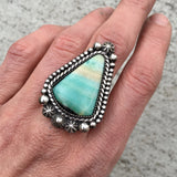 Celestial Blue Opal Petrified Wood Ring or Pendant- Sterling Silver and Indonesian Opalized Petrified Wood- Finished to Size