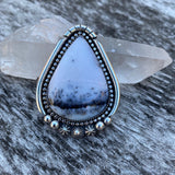 Huge Dendritic Opal Celestial Ring- Sterling Silver and Dendritic Opal- Finished to Size or as a Pendant