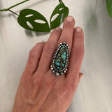 Large Turquoise Celestial Ring or Pendant- Sterling Silver and Bao Canyon Turquoise- Finished to Size