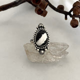 Celestial White Buffalo Ring- Size 7- Hand Stamped Sterling Silver