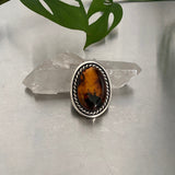 Large Chunky Amber Ring or Pendant- Sterling Silver and Mayan Amber- Finished to Size