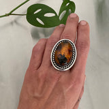 Large Chunky Amber Ring or Pendant- Sterling Silver and Mayan Amber- Finished to Size