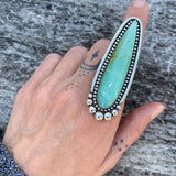 Large Chrysophrase Talon Ring or Pendant- Sterling Silver and green Chrysophrase- Finished to Size