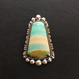Blue Opal Petrified Wood Ring or Pendant- Sterling Silver and Indonesian Opalized Wood- Finished to Size