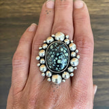 Large Variscite Super Bubble Ring or Pendant- Sterling Silver and Posiedon Variscite- Finished to Size