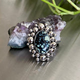 Large Poseidon Variscite Super Bubble Ring or Pendant- Sterling Silver- Finished to Size