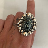 Large Variscite Super Bubble Ring or Pendant- Sterling Silver and Posiedon Variscite- Finished to Size