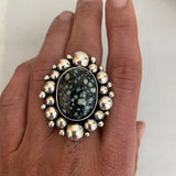 Large Variscite Super Bubble Ring or Pendant- Sterling Silver and Posiedon Variscite- Finished to Size