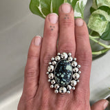 Large Poseidon Variscite Super Bubble Ring or Pendant- Sterling Silver- Finished to Size