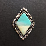 Large Blue Opal Petrified Wood Ring or Pendant- Sterling Silver and Indonesian Opalized Wood- Finished to Size