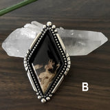 Made-to-Order Petrified Palm Root Diamond-Shaped Statement Ring