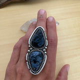 Huge Two-Stone Pietersite Ring- Sterling Silver and Pietersite- Finished to Size