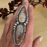 Huge Double Agate Ring or Pendant- Sterling Silver and Lace Agate- Finished to Size