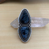 Huge Two-Stone Pietersite Ring- Sterling Silver and Pietersite- Finished to Size