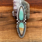 Huge Double Blue Opal Petrified Wood Ring or Pendant- Sterling Silver and Indonesian Opalized Petrified Wood- Finished to Size