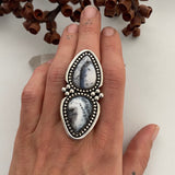 Large Dendritic Opal 2 Stone Ring or Pendant- Sterling Silver- Finished to Size