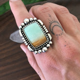 Square Blue Opal Petrified Wood Ring or Pendant- Sterling Silver and Indonesian Opalized Petrified Wood- Finished to Size