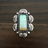 Blue Opal Petrified Wood Overlay Ring or Pendant- Sterling Silver and Indonesian Opalized Petrified Wood- Finished to Size