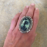 Huge Chunky Variscite Statement Ring or Pendant- Sterling Silver and Poseidon Variscite- Finished to Size