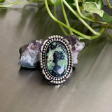 Huge Chunky Variscite Statement Ring or Pendant- Sterling Silver and Poseidon Variscite- Finished to Size