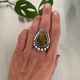 Large Turquoise Statement Ring or Pendant- Sterling Silver and Bao Canyon Turquoise- Finished to Size