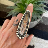 Large Laguna Agate Talon Ring or Pendant- Sterling Silver and Lace Agate- Finished to Size